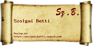 Szolgai Betti névjegykártya